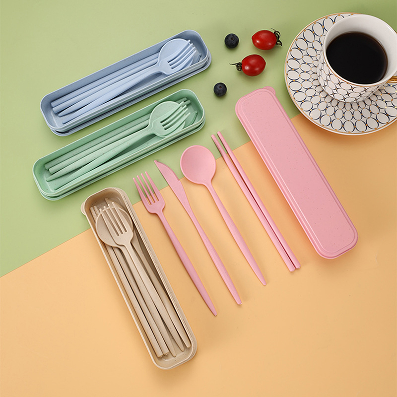 4 Buah/Set Peralatan Makan Por - Reusable Straw ulasan dan harga